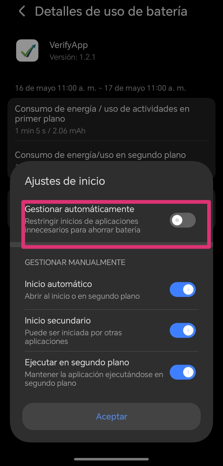 Paso 3: Deshabilitar gestión automática